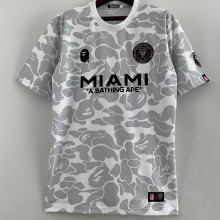 23-24 Inter Miami Grey White Joint Edition Fans Soccer Jersey (左袖带图案) 猿
