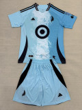 25-26 Minnesota United FC Away Kids Soccer Jersey (带章)