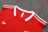 25-26 Man Utd Red Tank top and shorts suit #D2541