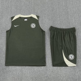 25-26 CHE Army green Tank top and shorts suit