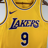 22-23 Lakers JAMES JR. #9 Yellow Top Quality Hot Pressing NBA Jersey(圆领)