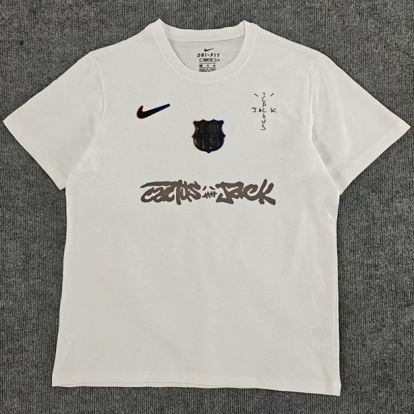 25-26 BAR White High Quality Casual T-Shirt #圆领黑标