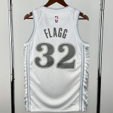 24-25 Dallas Mavericks FLAGG #32 White City Edition Top Quality Hot Pressing NBA Jersey