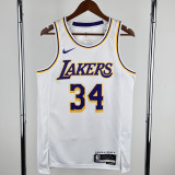 22-23 LAKERS O'NEAL #34 White Top Quality Hot Pressing NBA Jersey(圆领)