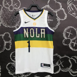 2018 Pelicans WILLIAMSON #1 White Top Quality Hot Pressing NBA Jersey