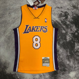 2000 LAKERS BRYANT #8 Yellow Retro Top Quality Hot Pressing NBA Jersey(V领)