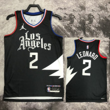 22-23 Clippers LEONARD #2 Black Top Quality Hot Pressing NBA Jersey (Trapeze Edition)