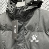 24-25 MF7 KELME Black Hooded Cotton Coat #棉衣