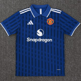 25-26 Man Utd Blue Polo Short Sleeve