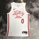 22-23 76ERS MAXEY #0 White City Edition Top Quality Hot Pressing NBA Jersey