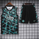 25-26 INT Black blue Tank top and shorts suit