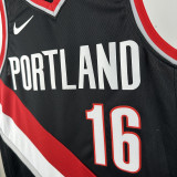 22-23 Trail Blazers YANG #16 Black Top Quality Hot Pressing NBA Jersey