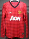 2012-2013 Man Utd Home Player Version 长袖球员 Long Sleeve Retro Soccer Jersey