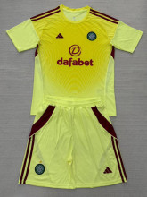 25-26 Celtic Yellow Goalkeeper Kids Soccer Jersey