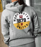 24-25 Man Utd Grey Hoodie Tracksuit (High Quality)(卫衣套装)