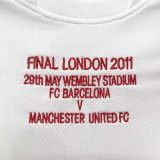 2010-2011 Man Utd Away White Retro Soccer Jersey (决赛字)