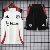 25-26 Man Utd White Tank top and shorts suit