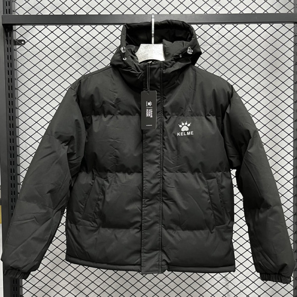 24-25 MF7 KELME Black Hooded Cotton Coat #棉衣