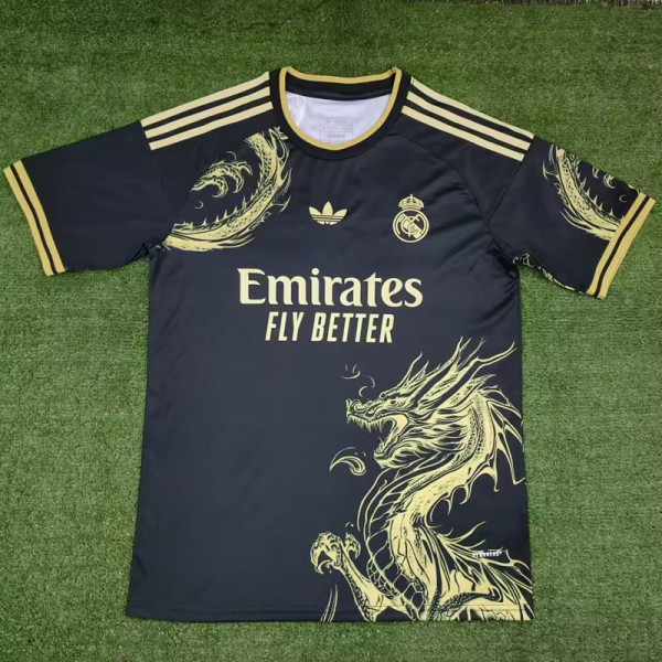 24-25 RMA Black Special Edition Training Shirts (三叶草金标)