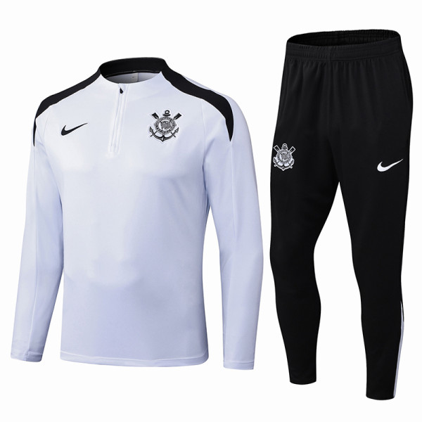 25-26 Corinthians White Half Pull Tracksuit (半拉链)