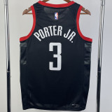 23-24 Rockets PORTER JR. #3 Black Top Quality Hot Pressing NBA Jersey (Trapeze Edition)飞人版