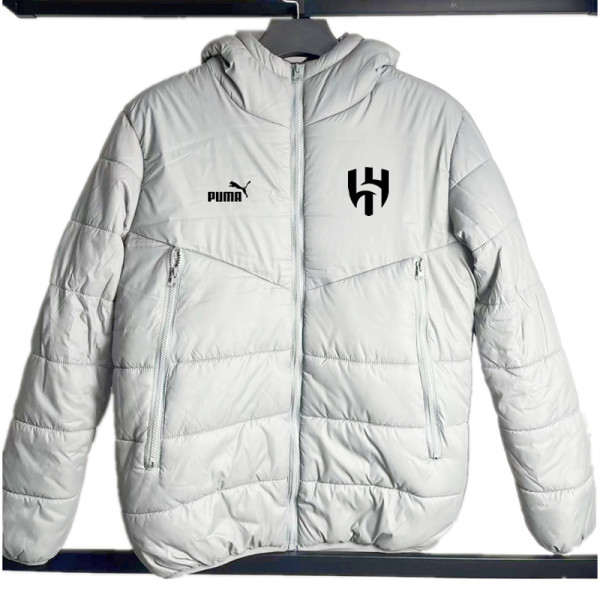 24-25 Al-Hilal White Hooded Cotton Coat #棉衣