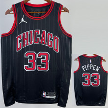 22-23 BULLS PIPPEN #33 Black Top Quality Hot Pressing NBA Jersey (Trapeze Edition) 飞人版