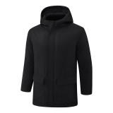 24-25 Black Hooded Windbreaker Fabric Cotton Coat #G264光板