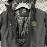 24-25 PSG Jordan Cotton Thickened warm Black Outdoor Jackets #P2加棉冲锋衣