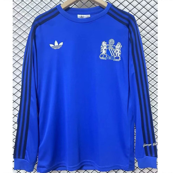 24-25 Man Utd Blue Joint Retro Edition Long Sleeve Soccer Jersey (长袖)