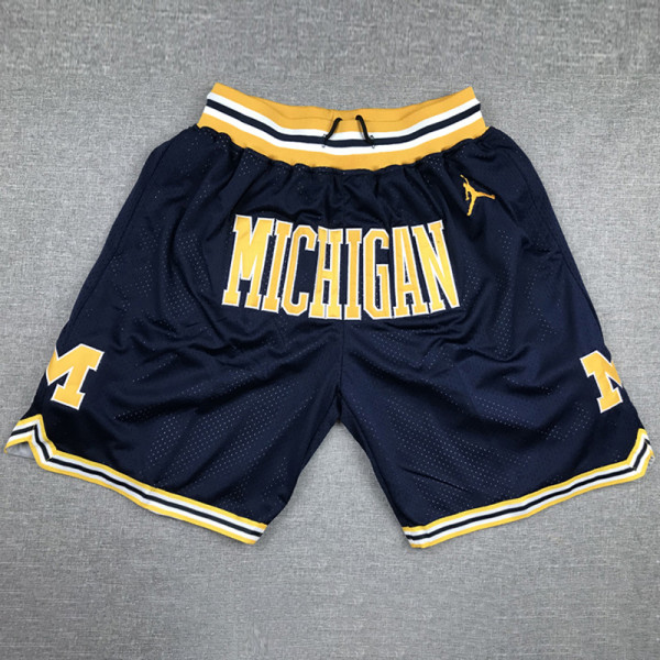 Michigan Dark blue City Edition Top Quality NBA Pocket Pants * 密歇根