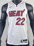 22-23 HEAT BUTLER #22 White Top Quality Hot Pressing NBA Jersey (V领）