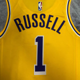 LAKERS RUSSELL #1 Yellow Top Quality Hot Pressing NBA Jersey(圆领)