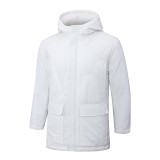 24-25 White Hooded Windbreaker Fabric Cotton Coat #G262光板