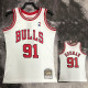 1998 BULLS RODMAN #91 White Retro Top Quality Hot Pressing NBA Jersey