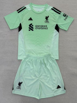 25-26 LIV Green GoalKeeper Kids Soccer Jersey
