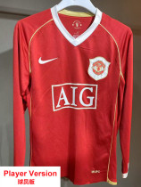 2006-2007 Man Utd Home 长袖球员 Long Sleeve Retro Soccer Jersey