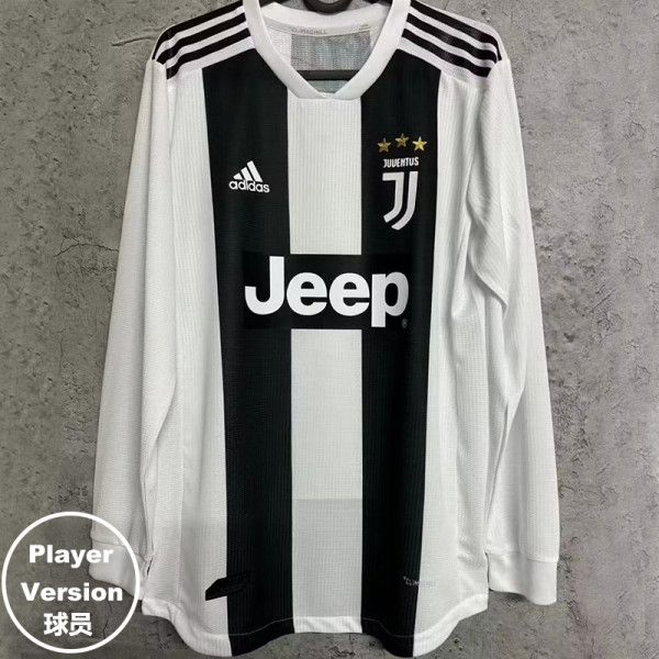 2018-2019 JUV Home Long Sleeve Retro Player Version Soccer Jersey (长袖)球员版