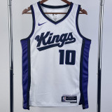 23-24 Kings SABONIS #10 White Top Quality Hot Pressing NBA Jersey