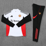 25-26 Man Utd White Half Pull Tracksuit (半拉链)