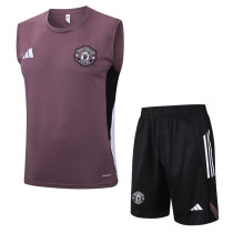 25-26 Man Utd Grey purple Tank top and shorts suit #D25123