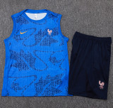 25-26 France Fancy blue Tank top and shorts suit #D25136