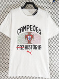 25-26 Portugal Champion White High Quality Casual T-Shirt
