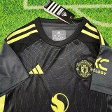 25-26 Man Utd Black GoalKeeper Kids Soccer Jersey
