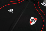 25-26 River Plate Black Hoodie Jacket Tracksuit