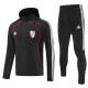 25-26 River Plate Black Hoodie Jacket Tracksuit