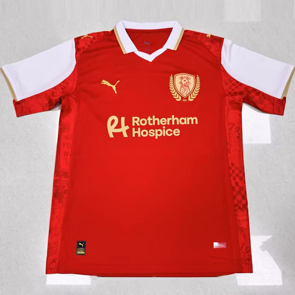 25-26 Rotherham United Home Fans Soccer Jersey