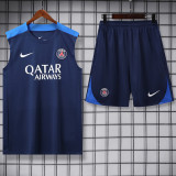 25-26 PSG Royal blue Tank top and shorts suit