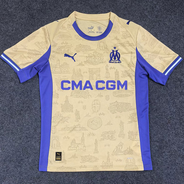 25-26 Marseille Earthy Yellow Fans Soccer Jersey