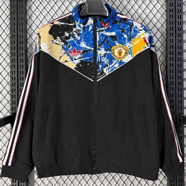 26-27 Man Utd Black White Windbreaker